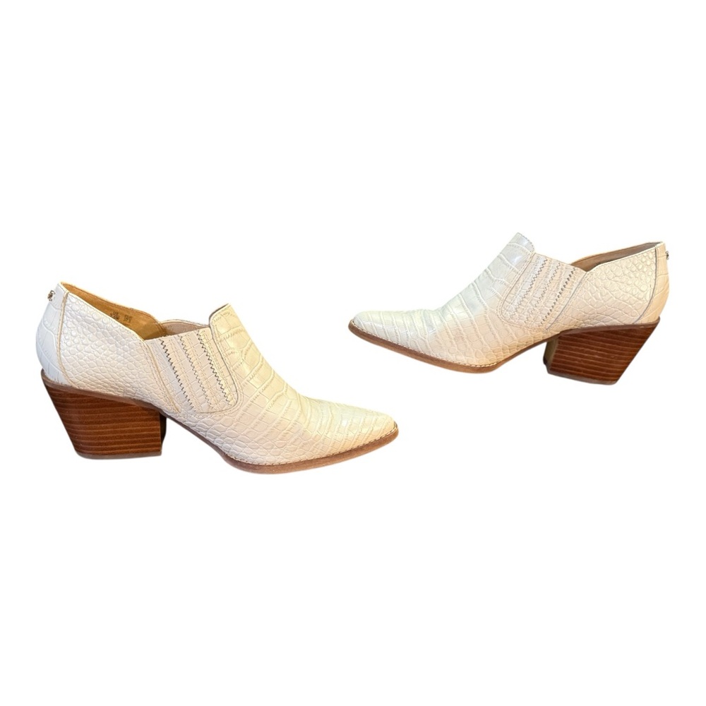 Sam Edelman Walton Croc-Embossed Leather Booties Women’s Size 7.5 - Picture 5 of 8